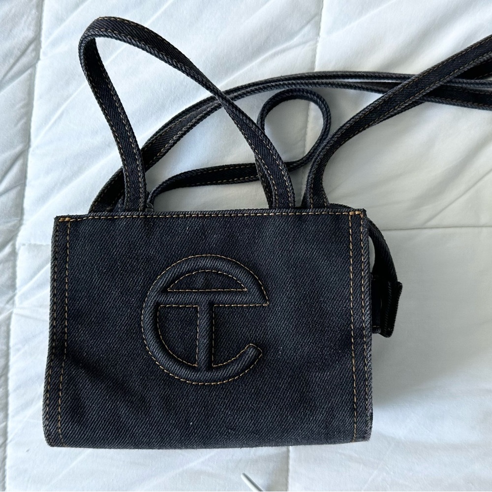 The Telfar Small Denim Shopper | Black